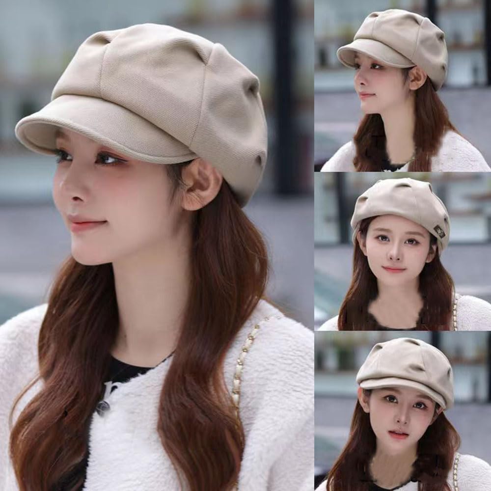 Beret Hats for Women,Women's Cloud Octagonal Beret Outdoor Artist Hat,Autumn Winter Fold Octagonal Hat