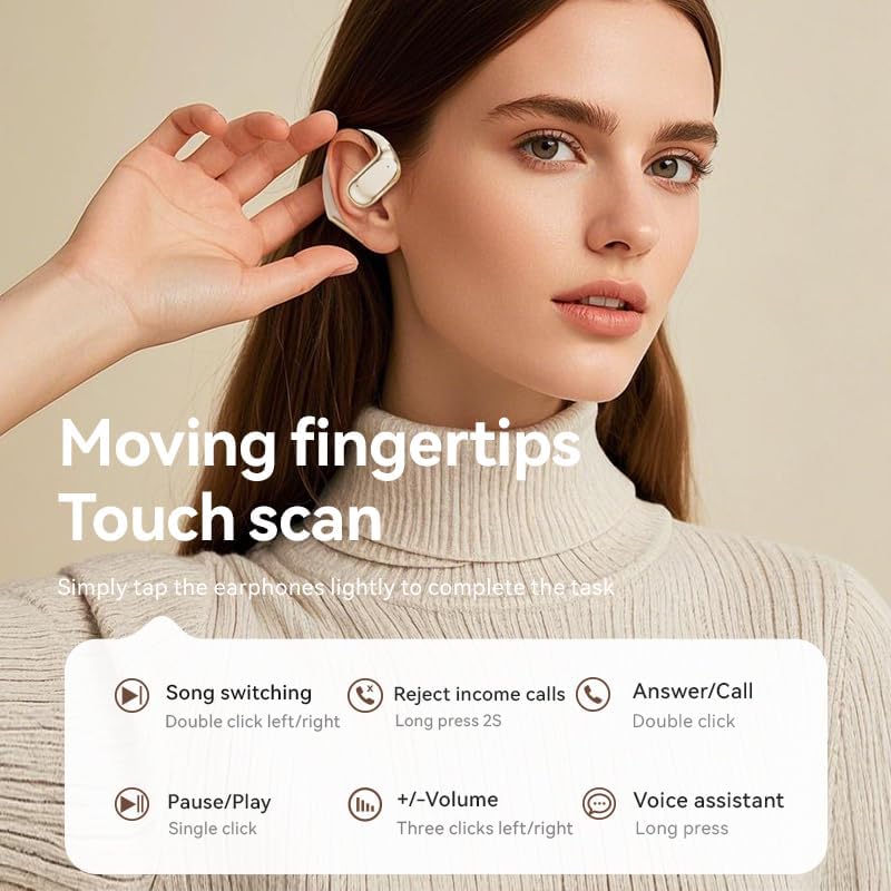 Open Ear Earbuds, Bluetooth Headphones 5.4 Sports with Smart Digital Display, 40H Playtime, Clear Calls,IPx4 Waterproof, Wireless Over Ear Buds Lightweight Design Fit Cycling, Running, Workout(black) - Image 9