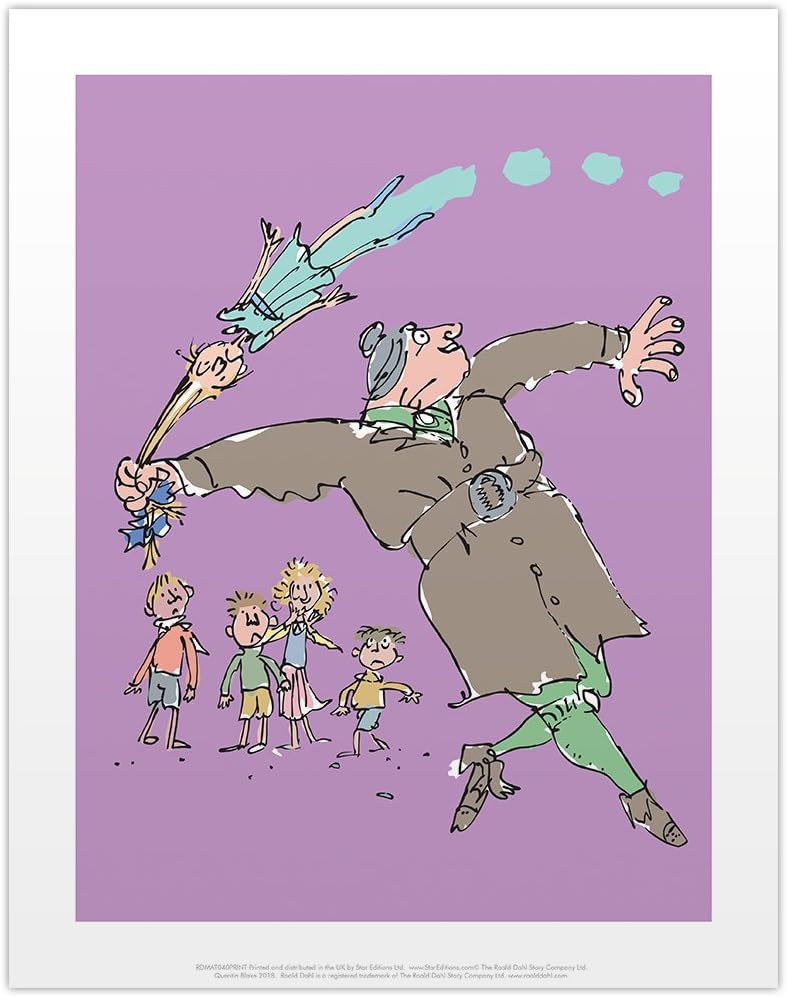 Roald Dahl Matilda Miss Trench Bull Art Print, Satin, MultiColour, 36