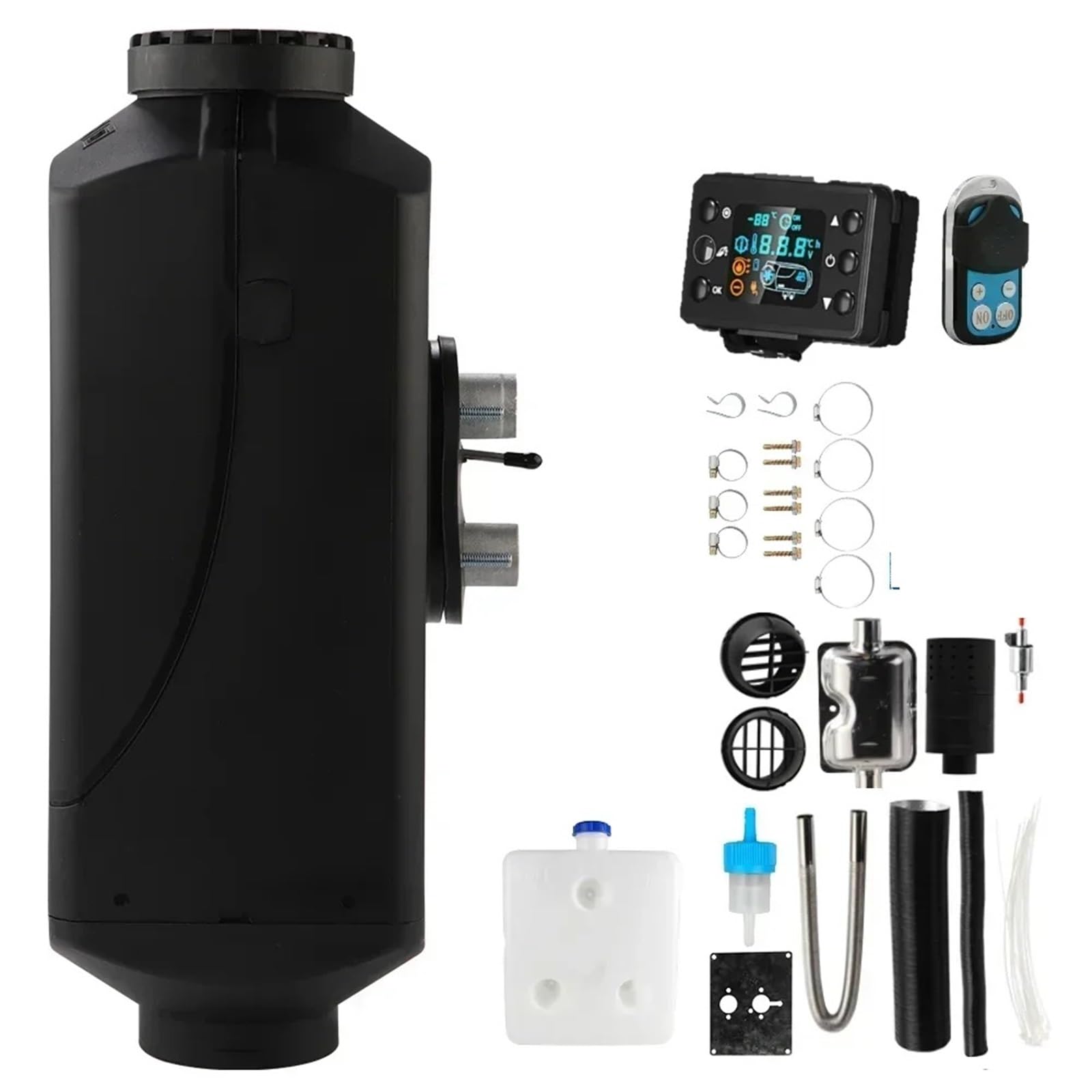 Nagrzewnica powietrza Diesel 8000 W, 12 V/24 V, wentylatory grzewcze, cichy, autonomiczny system ogrzewania, zdalny wyświetlacz LCD, zimowy, ciepły wentylator, nagrzewnica silnika (12 V, 5 kW)