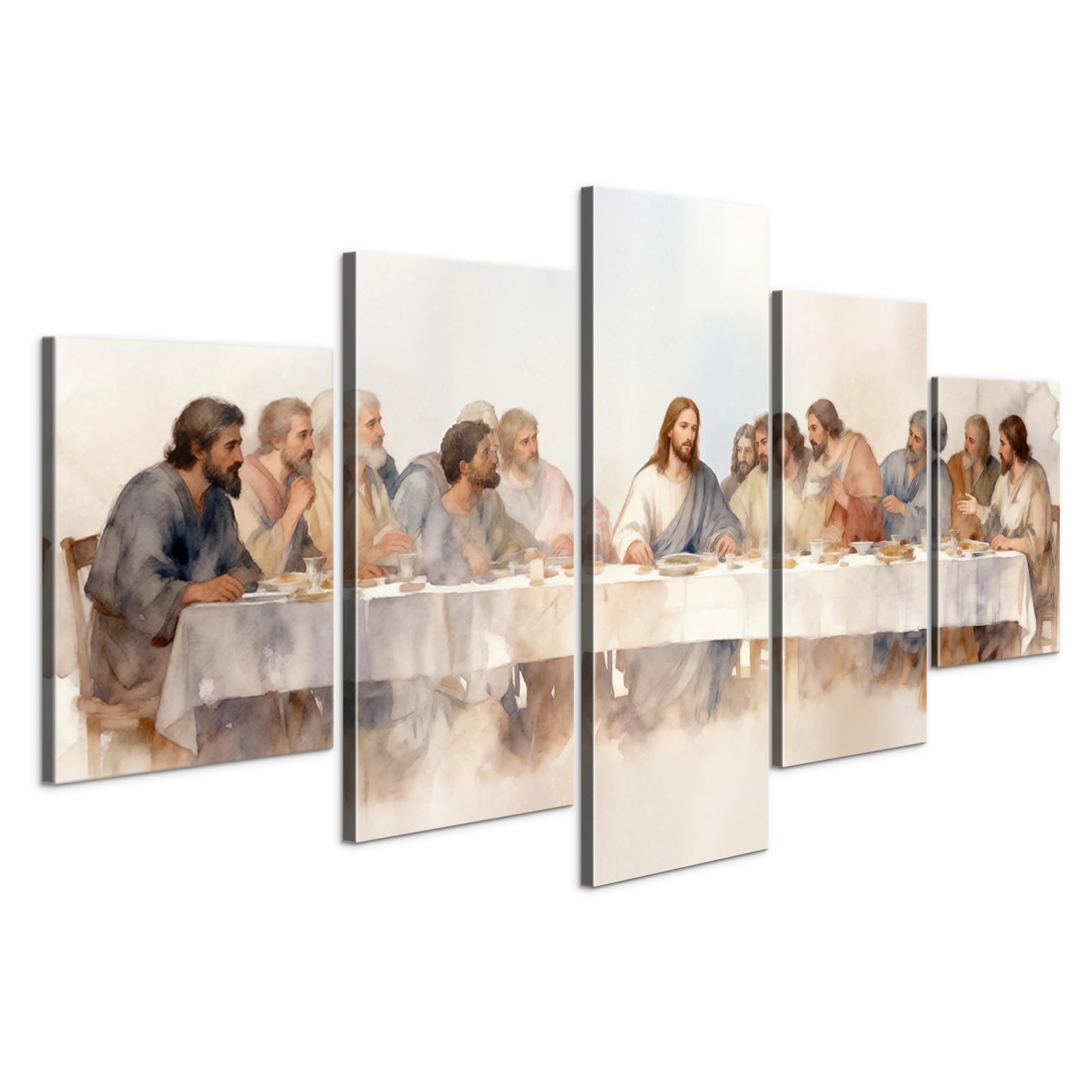 5 Pieces The Last Supper Canvas Art