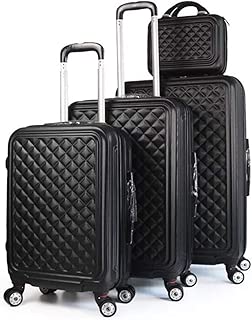 Travel Trolley Luggage Bags, Set of 4 Pieces, Black