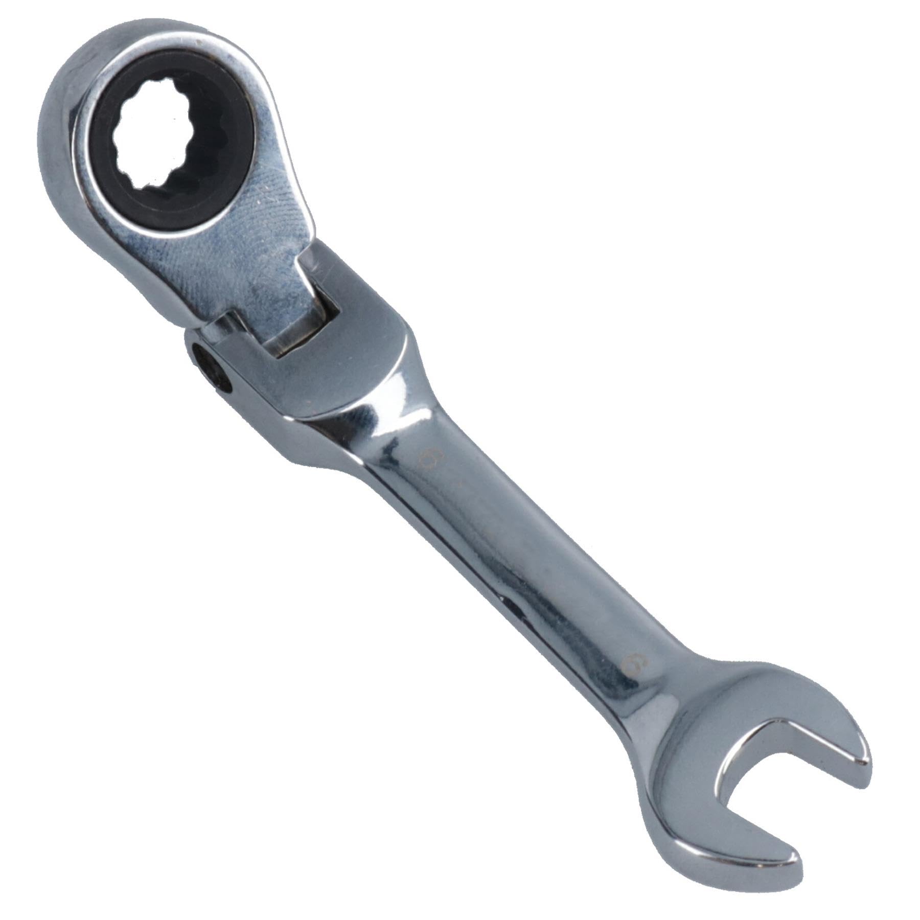 Ab Tools Silver 10Mm Stubby Flexi Ratchet Combination Spanner Metric Wrench 72 Teeth Spn15