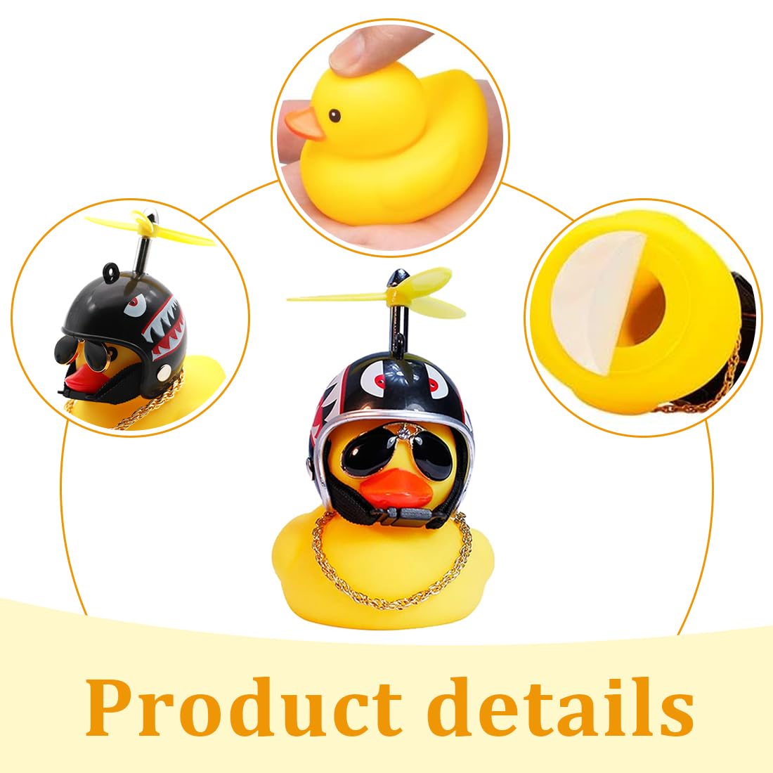 Campanello Per Bicicletta A Forma Di Anatra - 2 Pezzi Decorativi Con Suono Divertente, Giallo - Foto 2