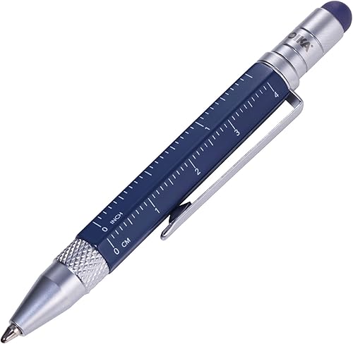 TROIKA Construction Liliput PIP25BL - Bolígrafo multitarea, regla de centímetrospulgadas, destornillador ranuradoPhillips, tamaño pequeño, repuesto