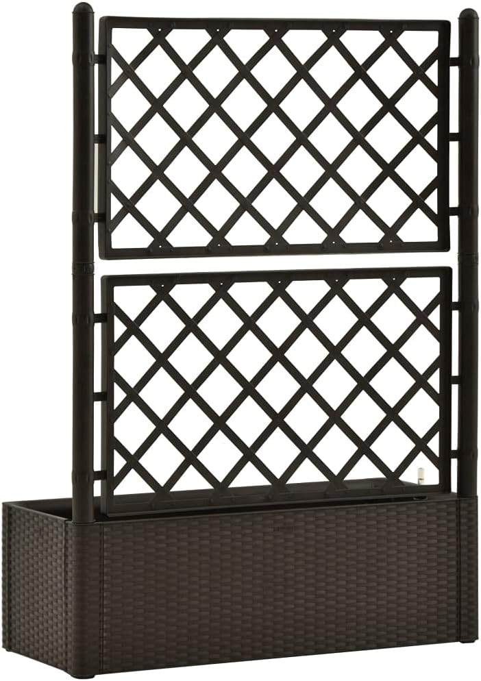 Raised Garden Bed,Garden Box,for Vine Climbing Plants Vegetable Flower Free-Standing Raised Planter,Garden Raised Bed with Trellis and Self Watering System,for Yard Garden Indoor Outdoor,Mocha