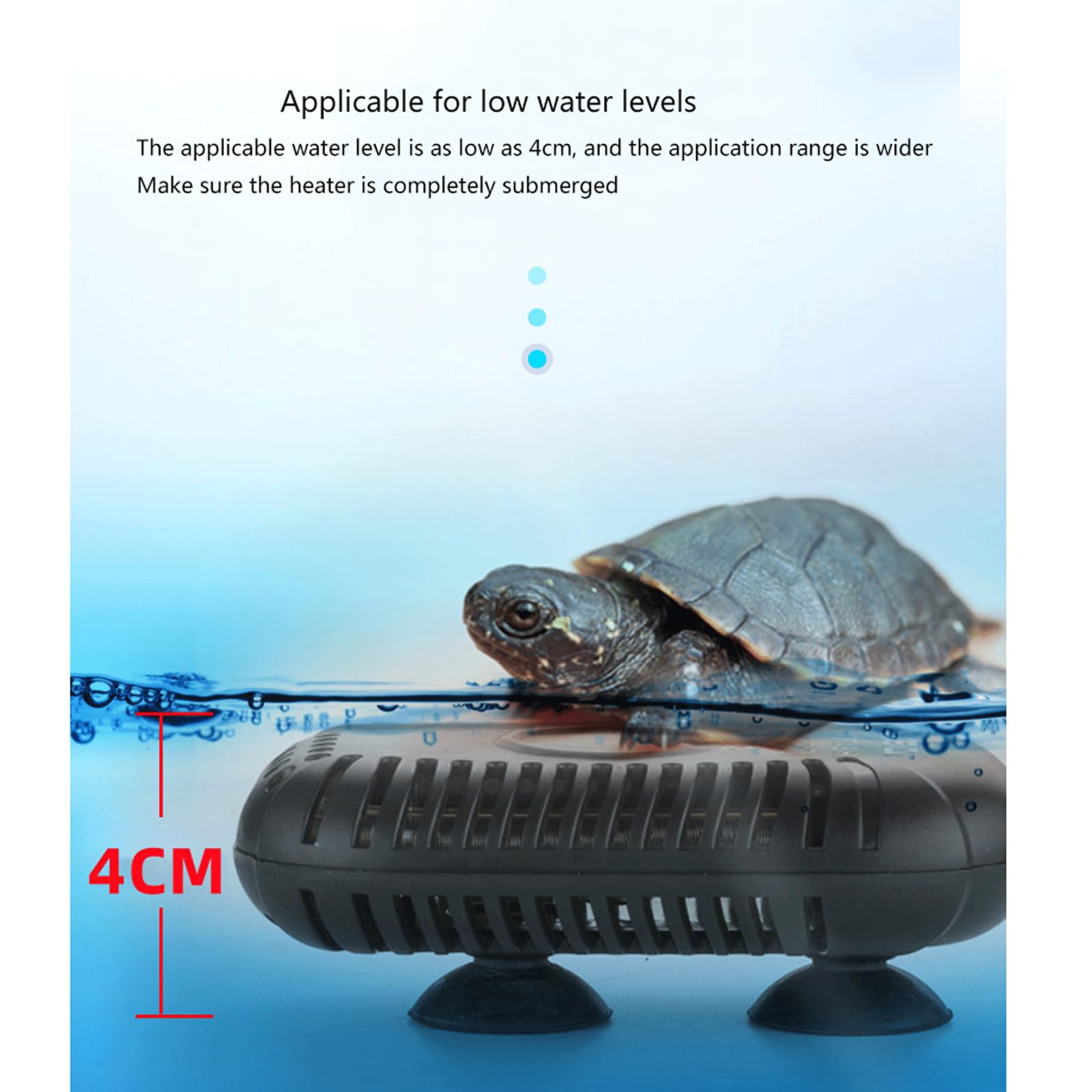 Schildkröten-Heizstab, niedriger Wasserstand, automatisch, konstante Temperatur, Mini-Aquarium-Heizung, 25 W (25 W)