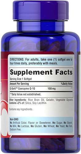 Miniatura 3 de Puritans Pride Q-SORB Co Q-10 240 cápsulas blandas de alivio rápido de 00035 oz
