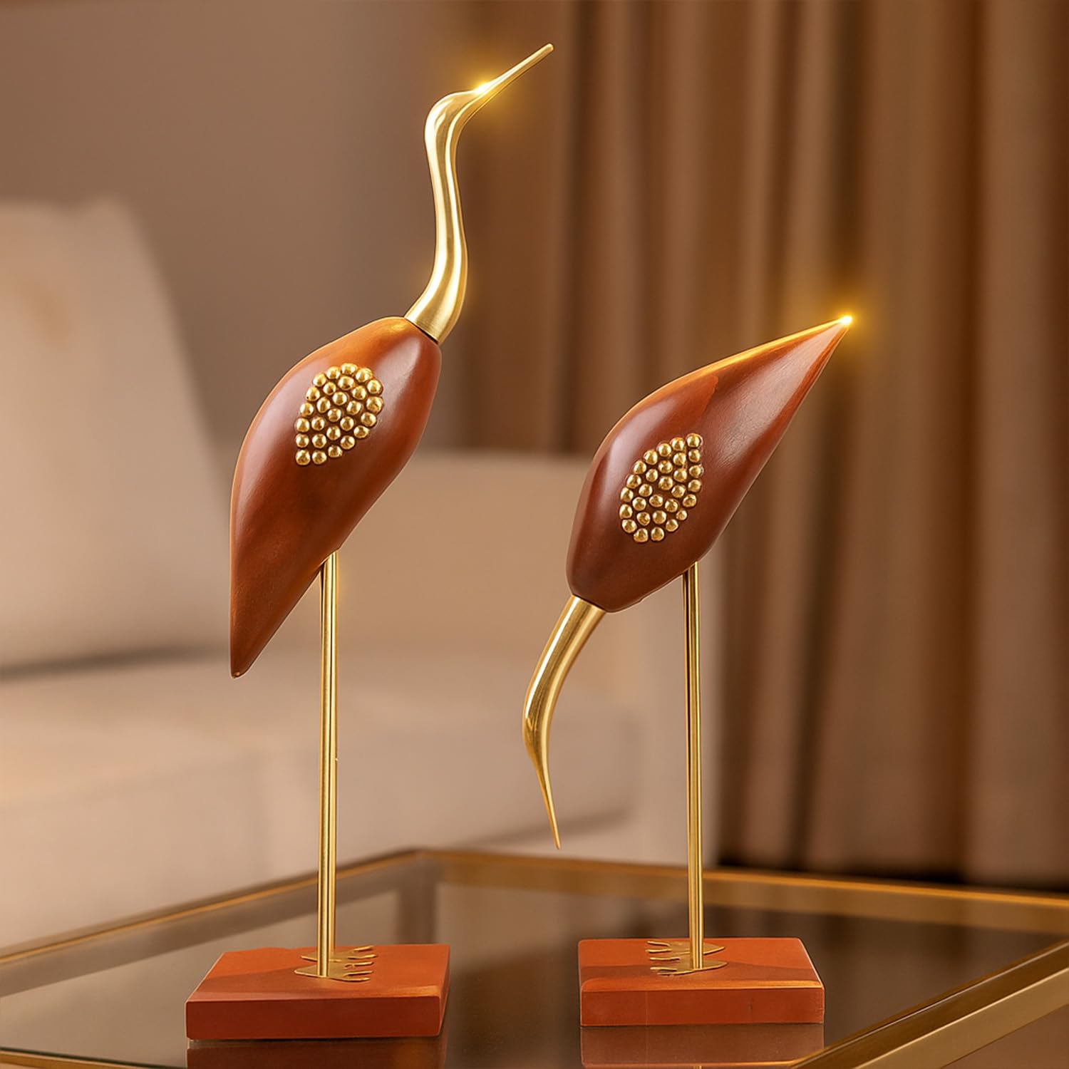ADA Handicraft Premium Pakka Sheesham Wood and Brass, Antique