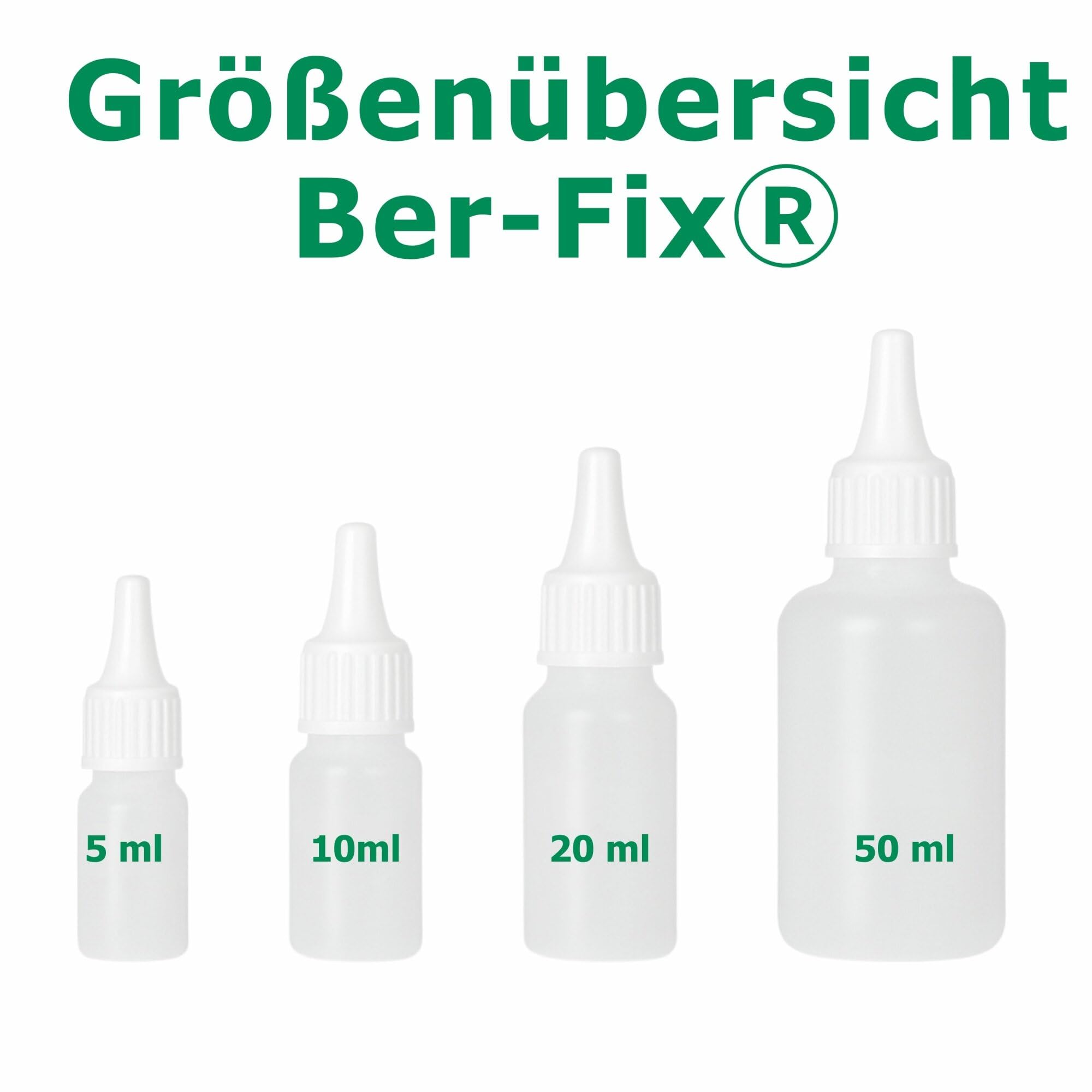Ber-Fix Leerflaschen 10ml für Sekundenkleber (100 Stück) | Leere Dosierflaschen zum Umfüllen und sauberen Dosieren von Sekundenkleber; kein Klebstoff enthalten.
