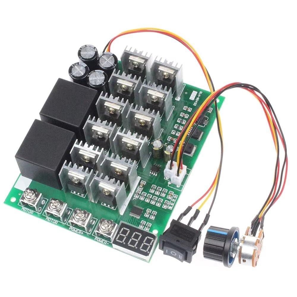 Controlador de motor DC PWM VIDOO de 10V a 55V con tacómetro digital e interruptor de reversa 7