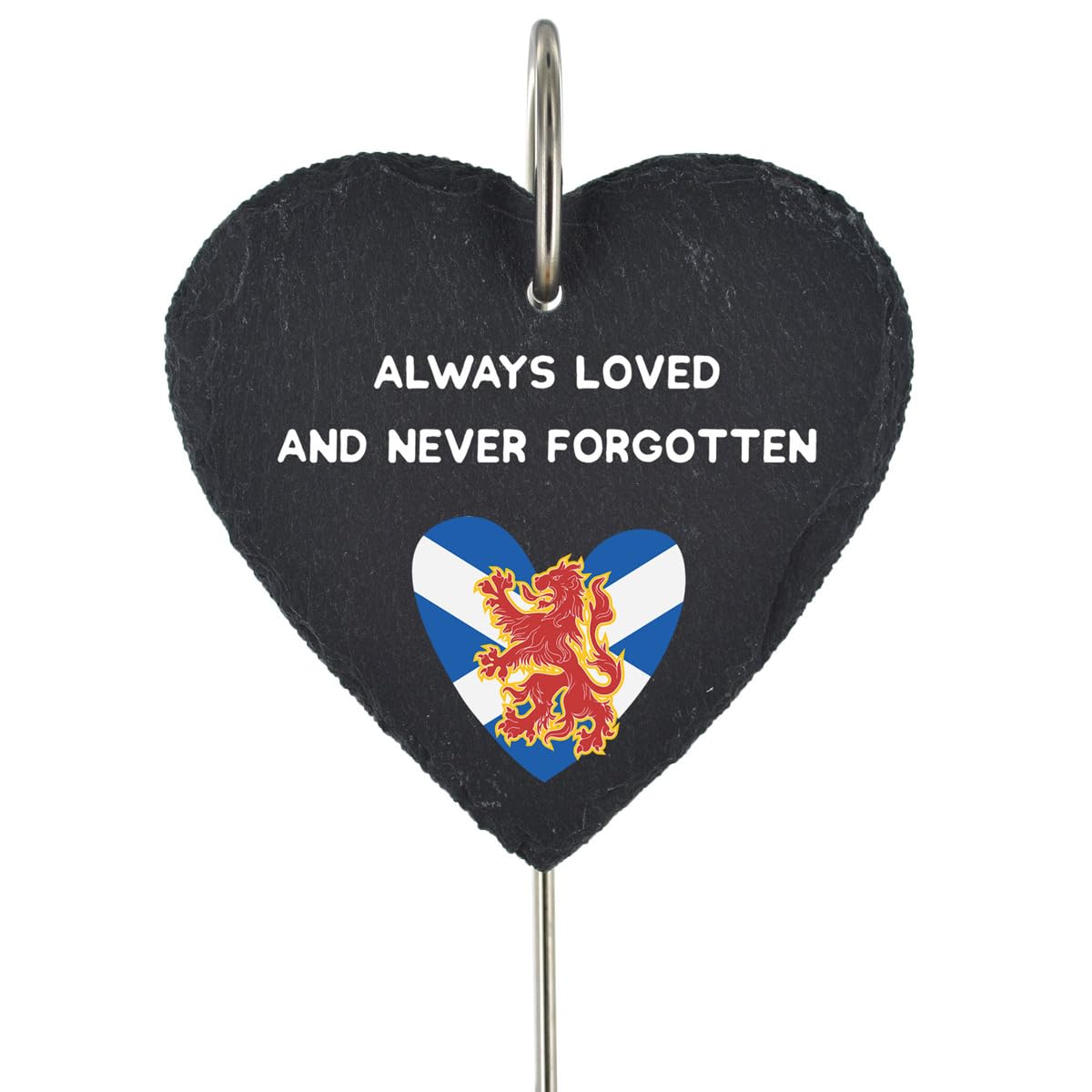 Scottish Flag Grave Stick Marker Plaque Ornament Memorial Slate Heart Graveside