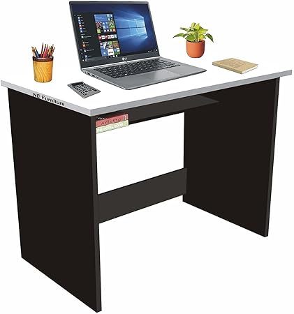 SBF Furniture Computer Desk Home/Office Desk 29.52 Inch Height Writing Modern Simple Study Desk |Sturdy Small Desks for Small Spaces (Black & White) DIY(Do-It-Yourself)