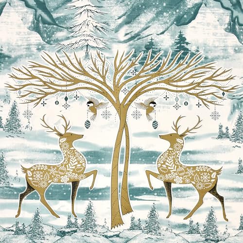 Image of 240 TC 100% Cotton Bedsheet for Double Bed King Size with 2 Pillow Covers | Breathable & Super Soft Rajasthani Sanganeri Jaipuri Printed Bed Sheet -108 * 108 Inches (Dual Deer 2)