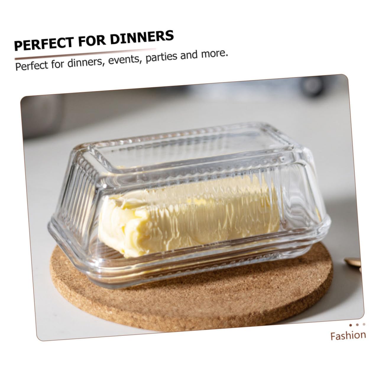 Plat à Fromage en Verre Rectangulaire, Boîte à Beurre 1 Pièce