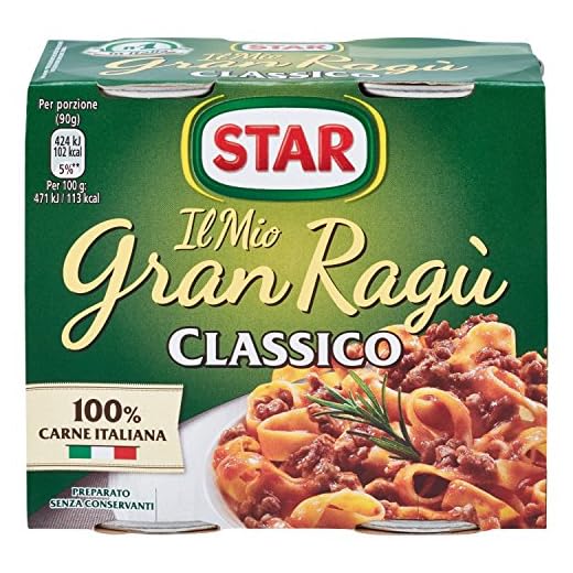 STAR Il Mio GranRagù Classico, 2 x 180gr, ragù preparato secondo la tradizione, 100% carne Italiana controllata e selezionata. Senza conservanti e senza glutine