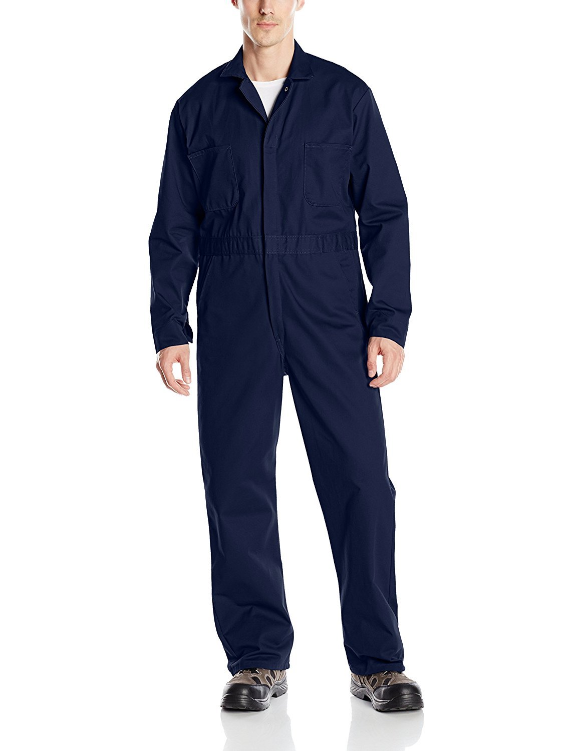 Men's Snap Front Cotton Coverall, Oversized Fit, Long Sleeve