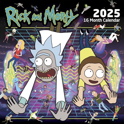 Pyramid International 16 Months Rick and Morty 2025 30x30 Square Calendar 150gsm, Colour, 30W x 60H cm