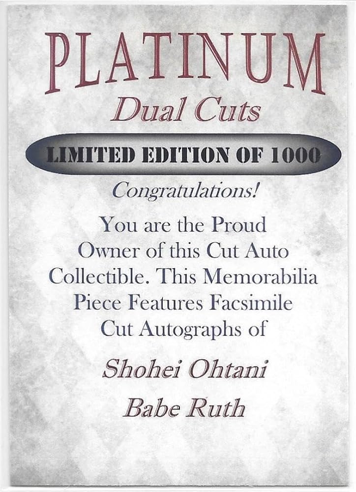 Amazon.co.jp: 大谷翔平&ベーブ ルース PLATINUM CUTSプリント