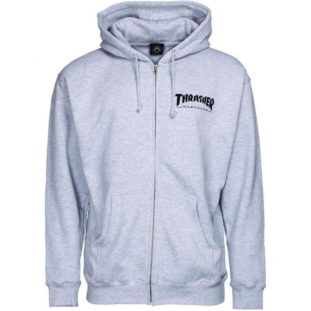 Thrasher Men's Magazine Logo Zip Hoodie Gray M : Amazon.ca