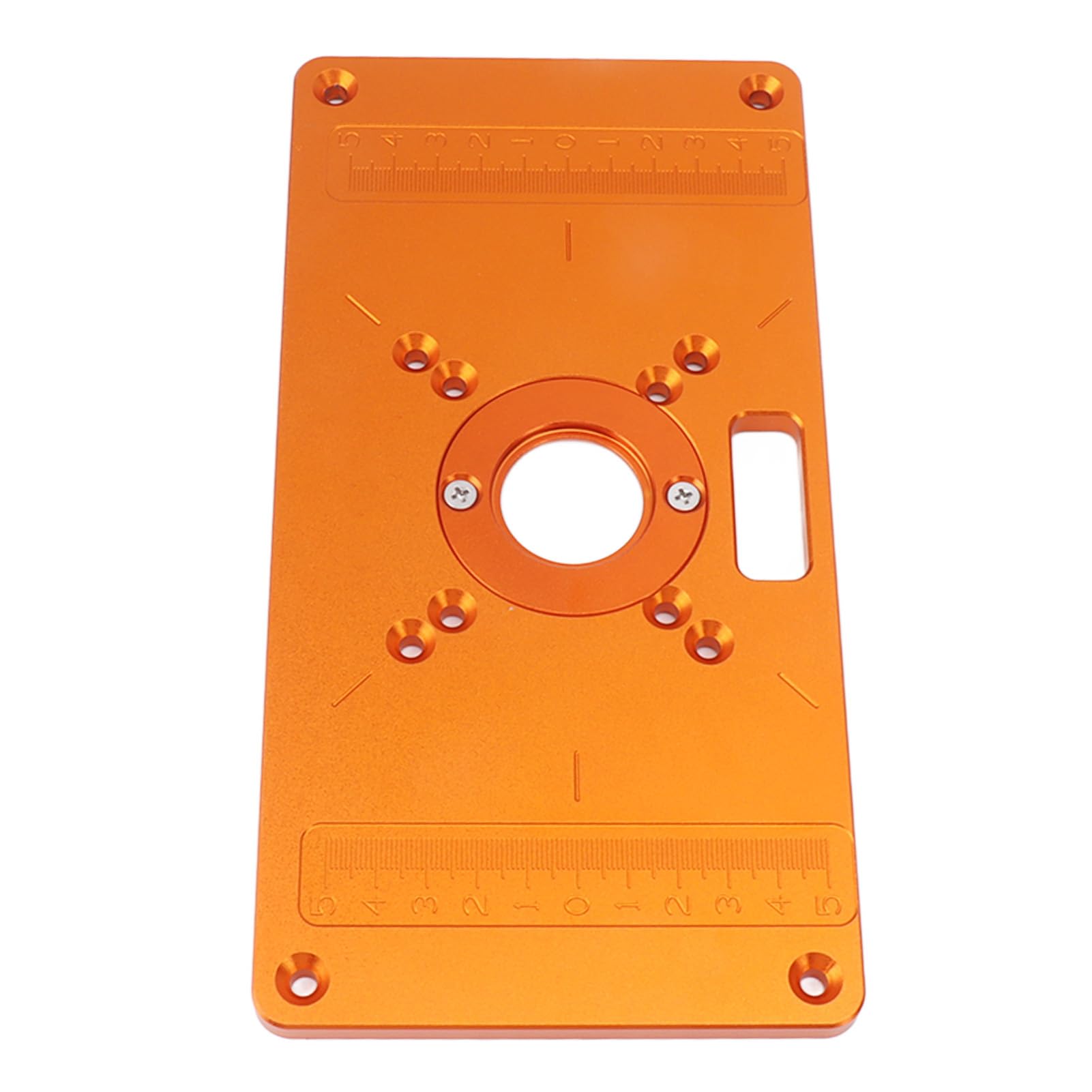 Aramox Placa de Inserción de Mesa para Enrutadores, Placa de Inserción para Mesa de Enrutador de Aleación de Aluminio, Superficie Anodizada de 23,5 X 12 Cm con 15 Accesorios para Banco de Carpintería,