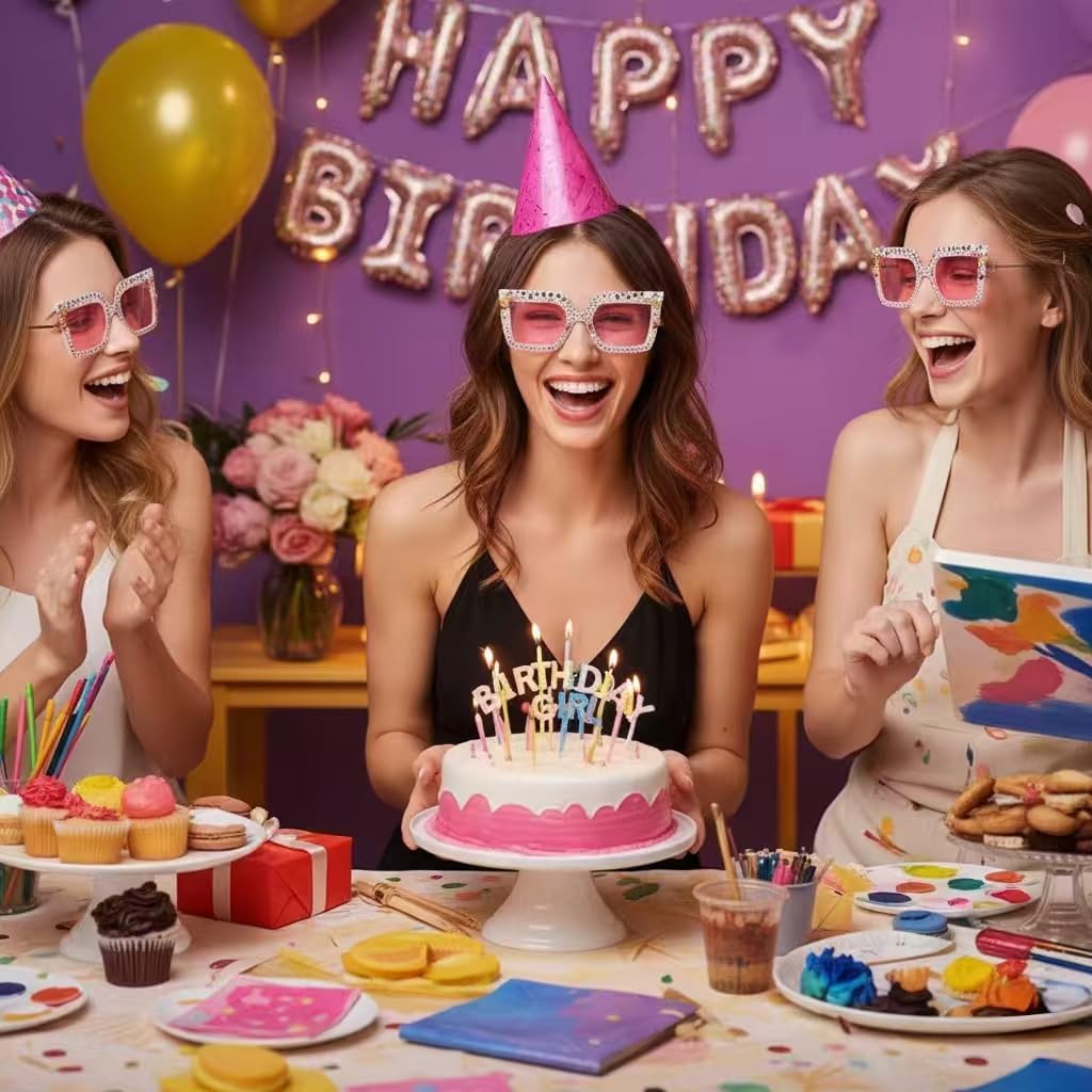 Birthday Girl Glasses Birthday Accessories for Women Birthday Sunglasses Outfit Oversized Square Girls Glasses Girls Party Gifts Accessories Birthday Girl outfit - Image 4