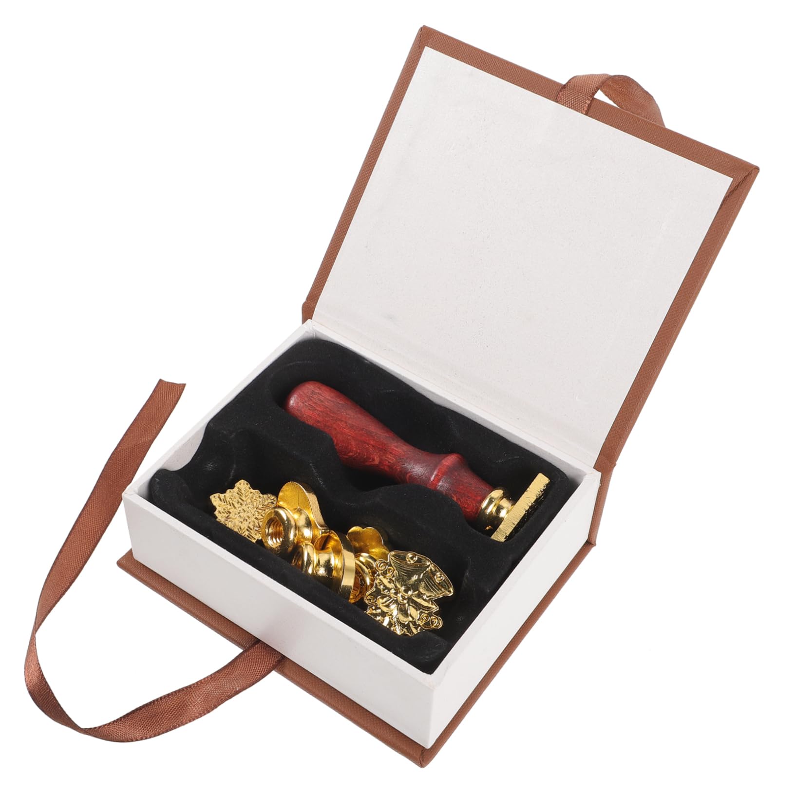 NUOBESTY 5 Sätze Retro Holzgriff Wachs Siegelstempel Set mit Vintage Wachssticks für Einladungen Briefe und Diy Bastelprojekte Elegante Versiegelung für Besondere Anlässe