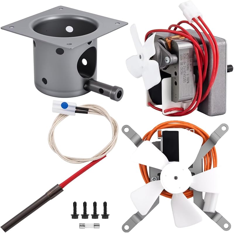 Kit de piezas de repuesto para parrillas mejoradas, incluye motor de barrena de 2,0 RPM, encendedor de varilla caliente, olla para quemar fuego, ventilador de inducción, apto para Pit Boss, Traeger, Camp Chef, Z Grills Wood Pellet Grill
