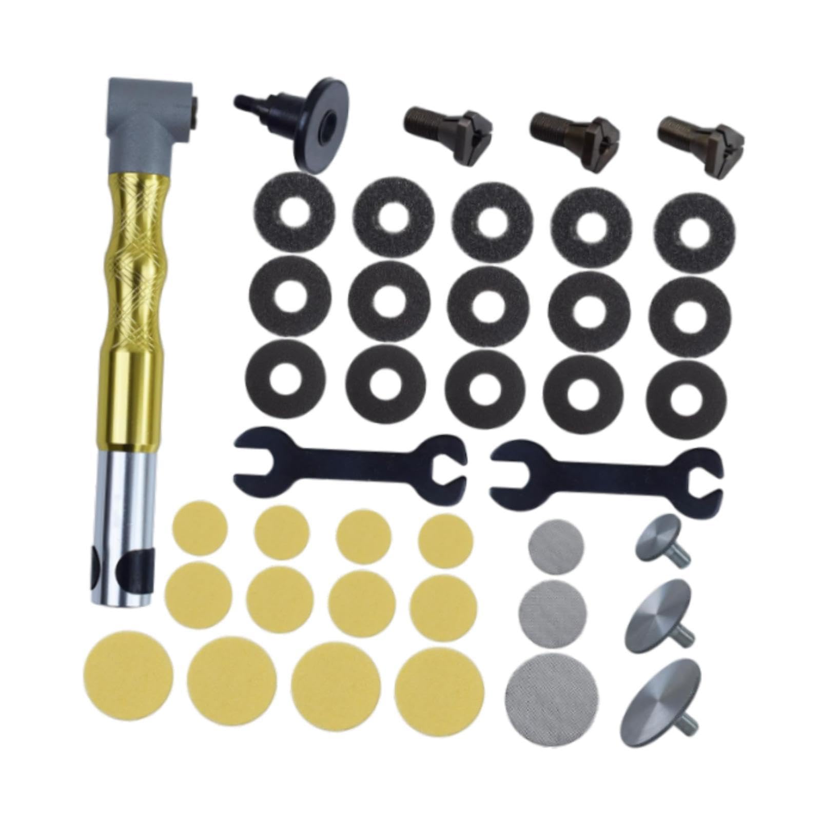 MYCENSE 90 Degree Flex Shaft Rotary Tool Handpiece Chuck 3mm Replaces Attachment 90 Degree Elbow for Cutting Cleaning Smoothing, Golden