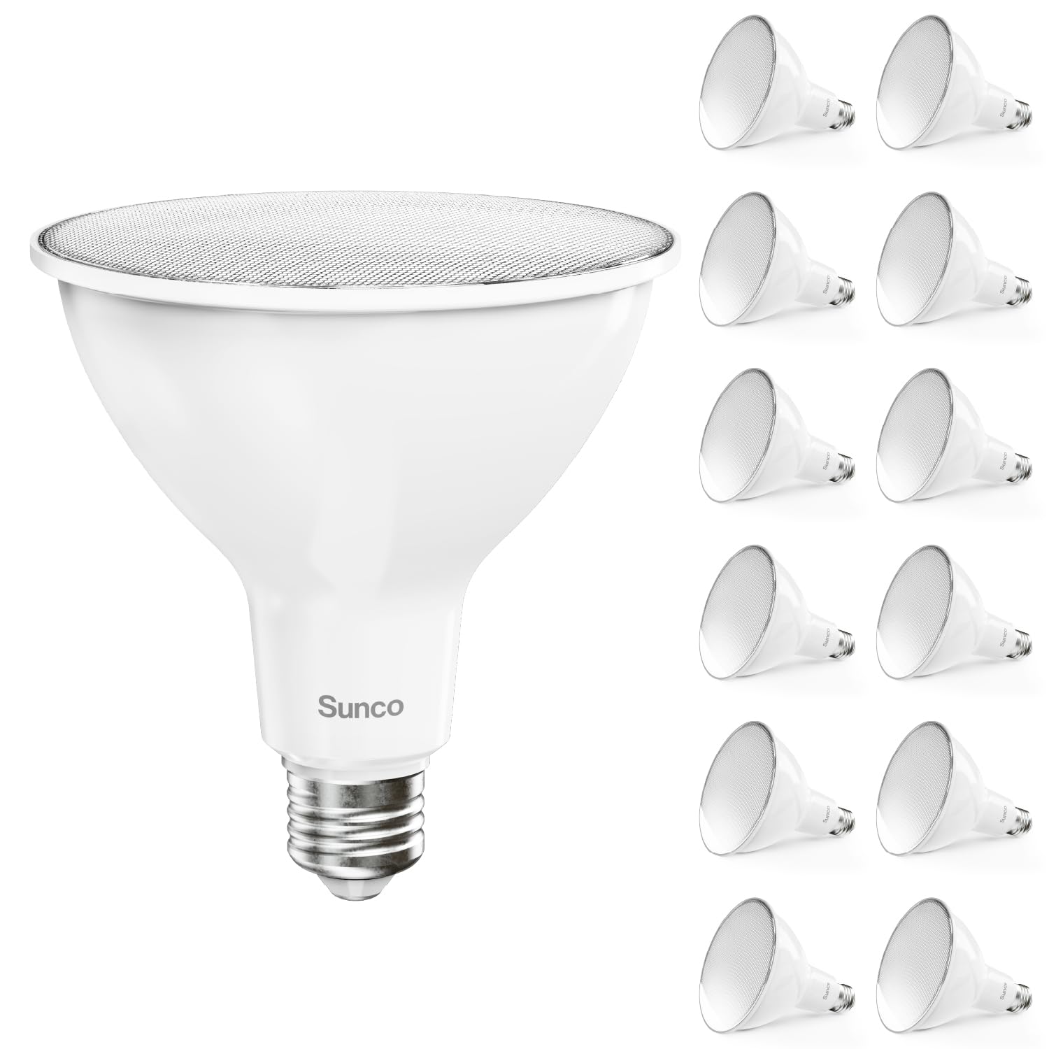 Sunco 12 Pack Outdoor Flood Light Bulb LED PAR38 Exterior Spotlight Bulbs Weatherproof 1050 LM 13W 100W Equivalent
