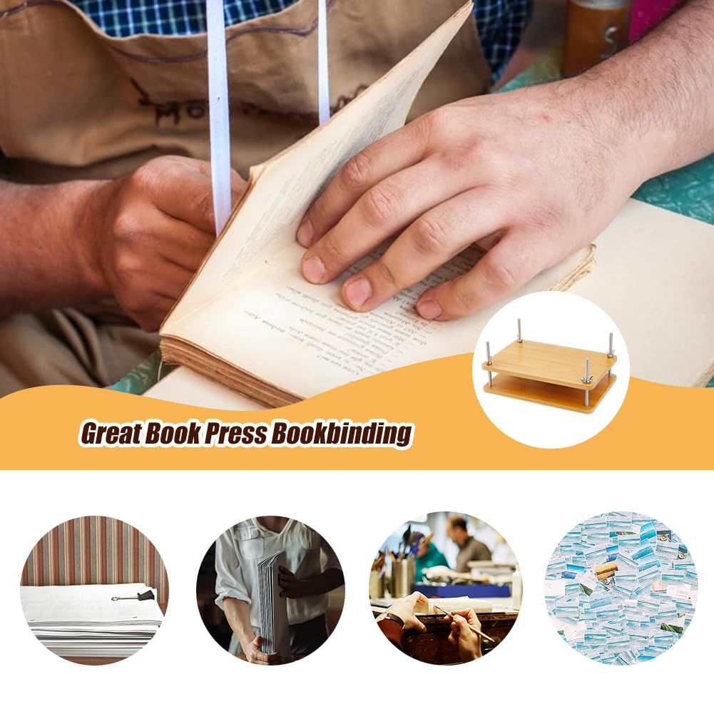 DICOSMETIC Pressa per Libri Pressa per Libri In Bambù Rilegatura di Libri Strumento Stabile per Rilegatura di Libri Pressa per Carta Manuale Rilegatura di Libri Fatta A Mano Kit