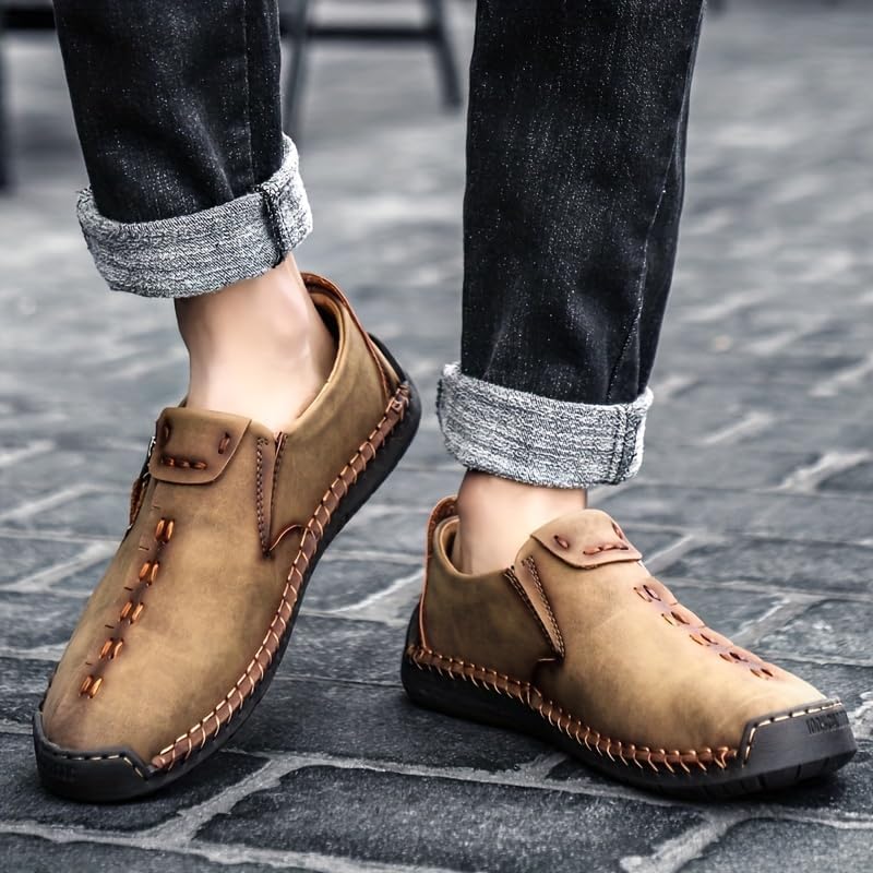 Men's Side Zipper Loafers – Comfortable Non-Slip Leather Casual Shoes for Spring and Summer, Perfect for Outdoor Walking & Everyday Wear4