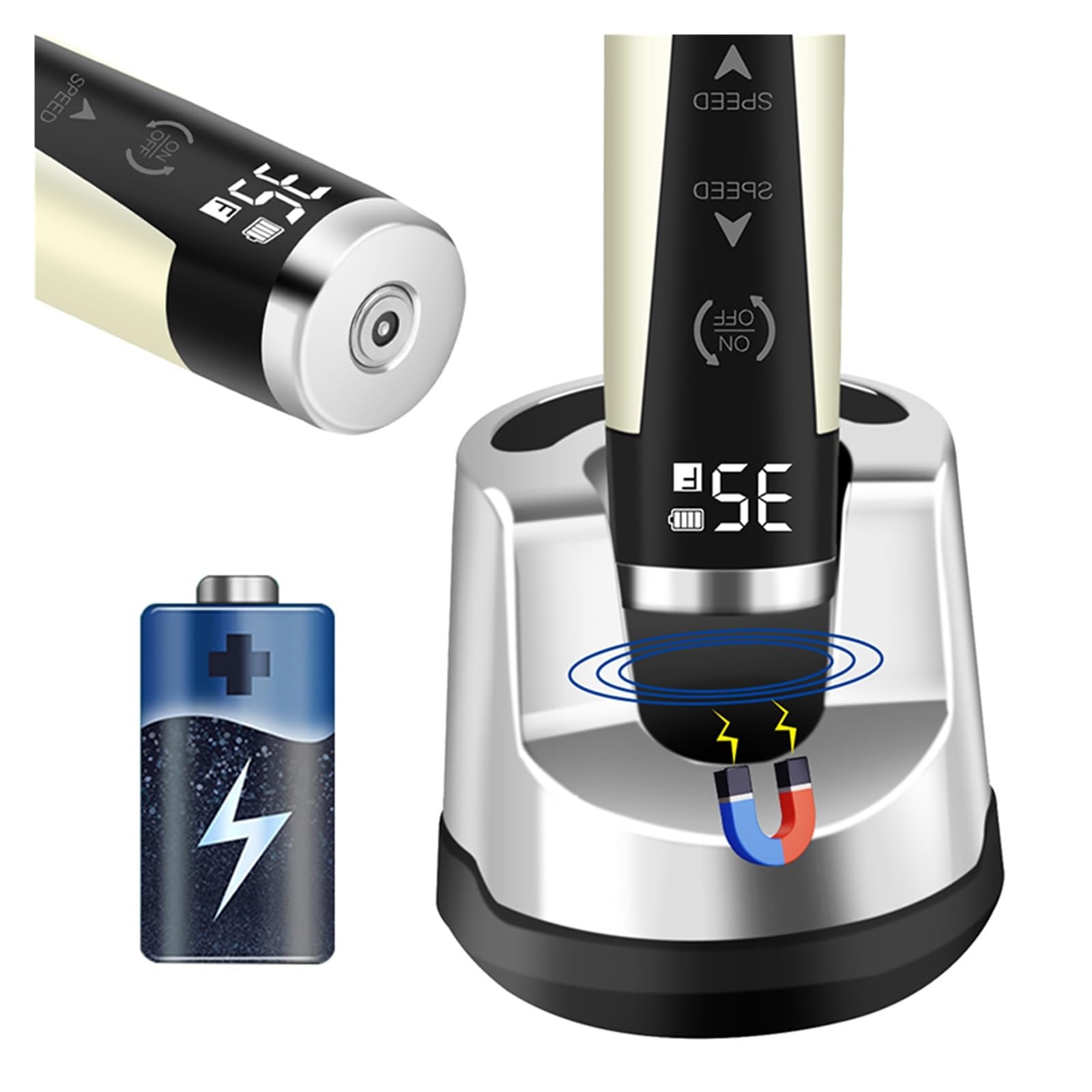 Trapano for Unghie 35000 RPM, Levigatrice for Elettrica con Accumulo di Energia Portatile, Manicure Professionale, Lima for for Acriliche , Basse vibrazioni(Gold-07)