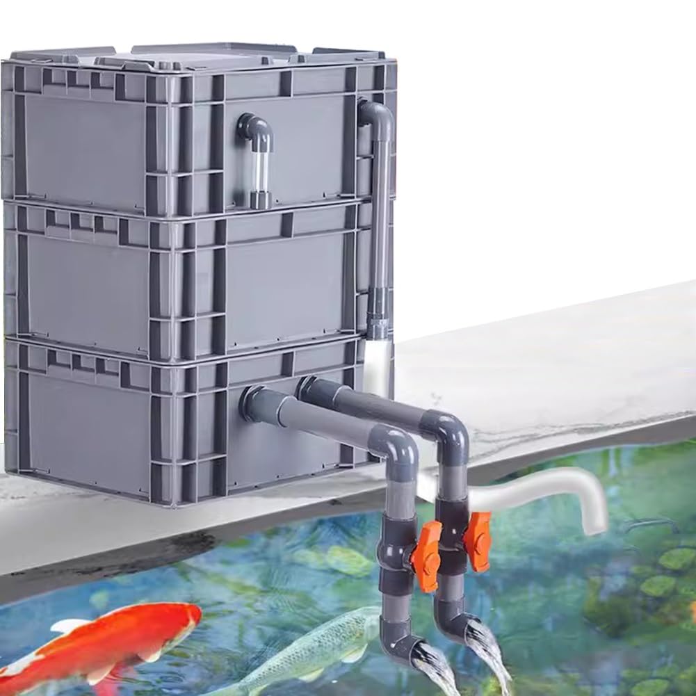 External Aquarium Filter - 3-Tier High-Performance System for Fish Aquatic Pets Easy Cleaning Assembly No Pump Media Included