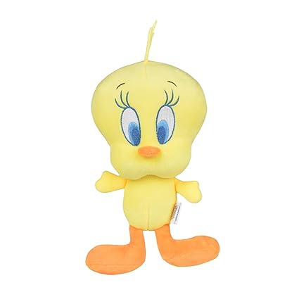 LOONEY TUNES Warner Brothers Tweety Plush Figure Dog Toy | 12 Inch Yellow Tweety Bird Squeaky Plush Toy for Dogs | Soft and Cute Squeaky Dog Toys for All Dogs, Stuffed Animals for Dogs (FF15212)