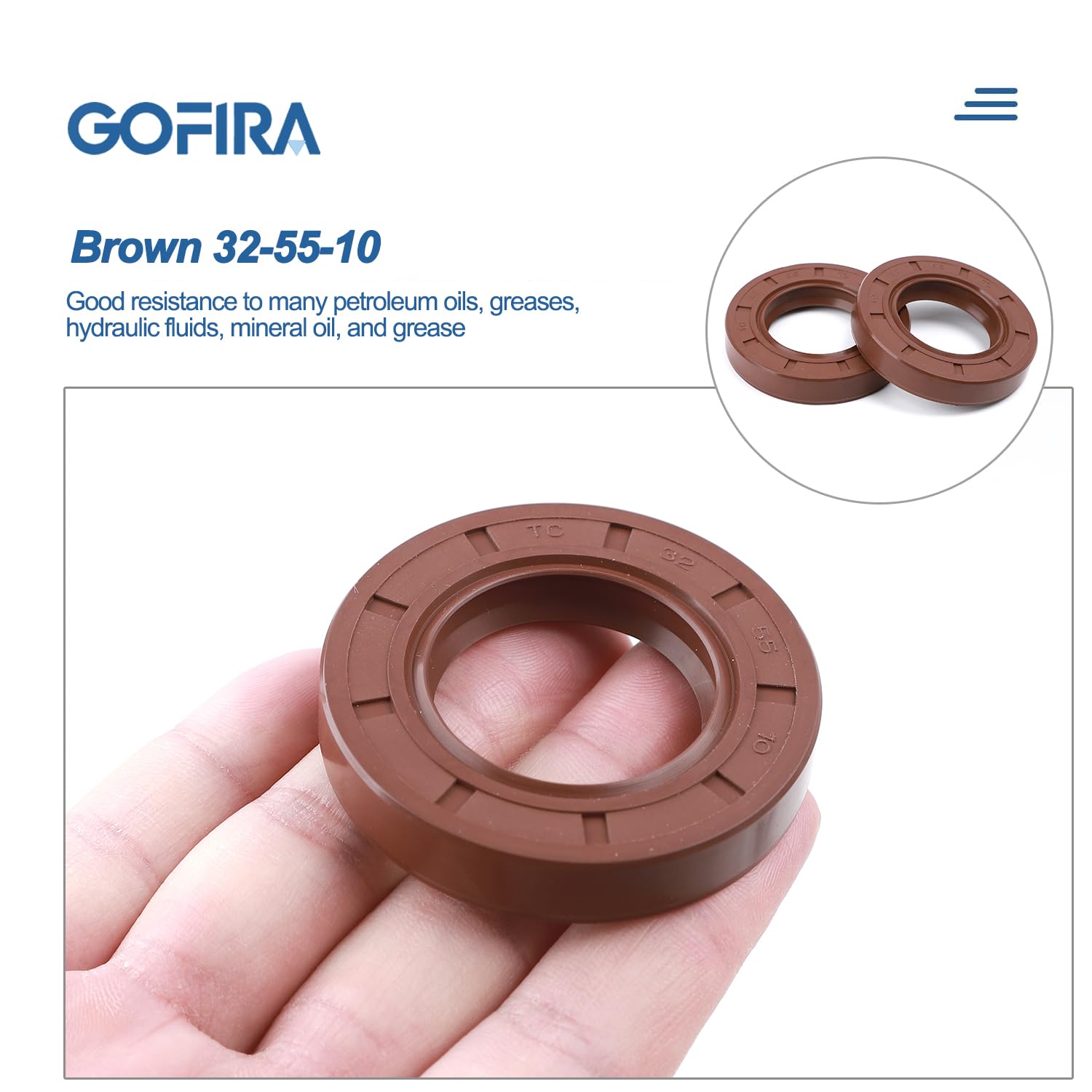 Gofira 2Pcs Oil Seal 32MM x 55MM x 10MM in High-Concentration Nitrile Rubber Material Double Lip with Spring for CFmoto Cforce Zfore Ufore 500 600 800 OEM Parts Number:0JY0-013103