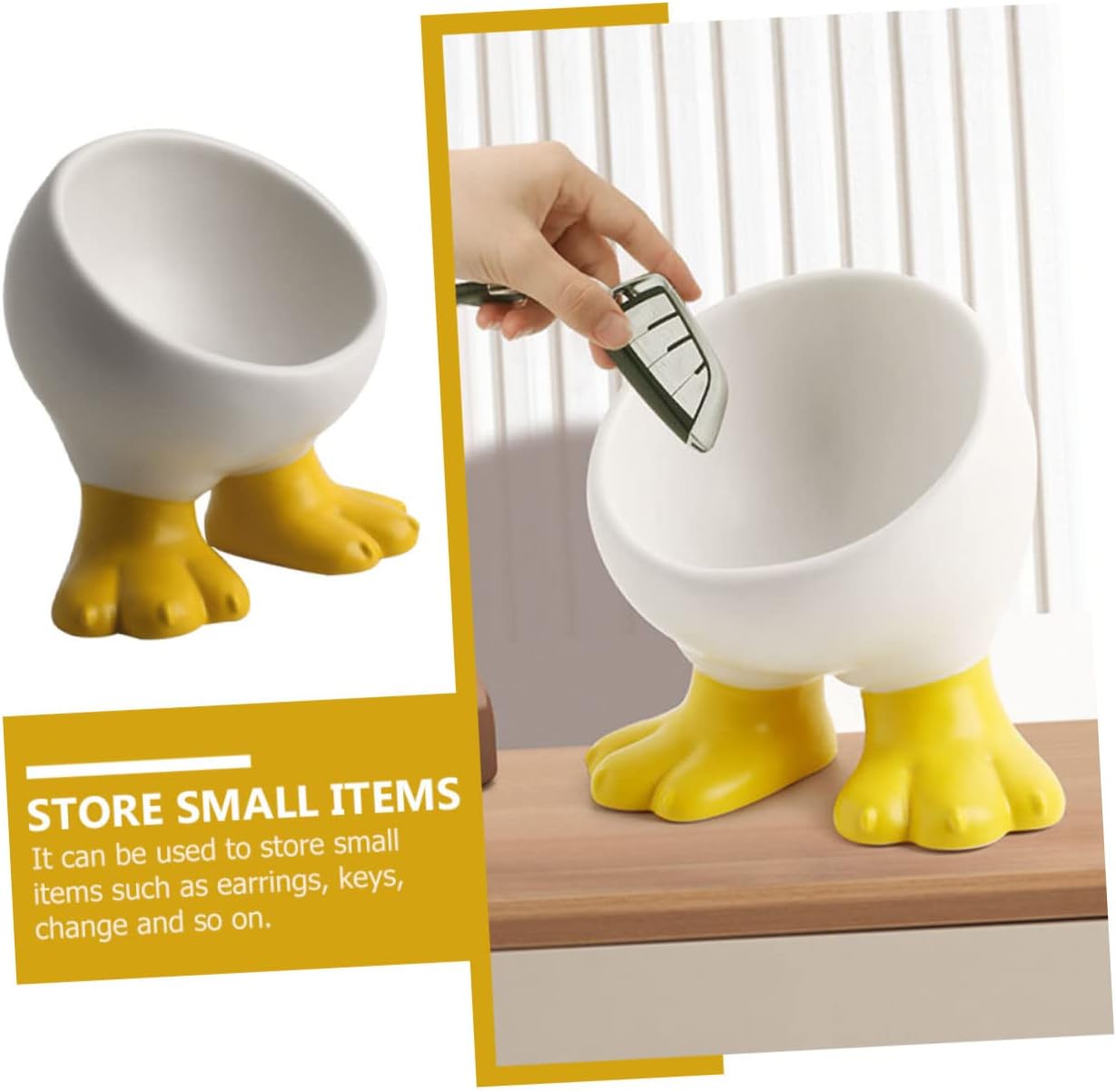 1Pc Adorable Multi Functional Ceramic Storage Stand for Desktop Office Decoration for Keys Jewelry and Items Cute