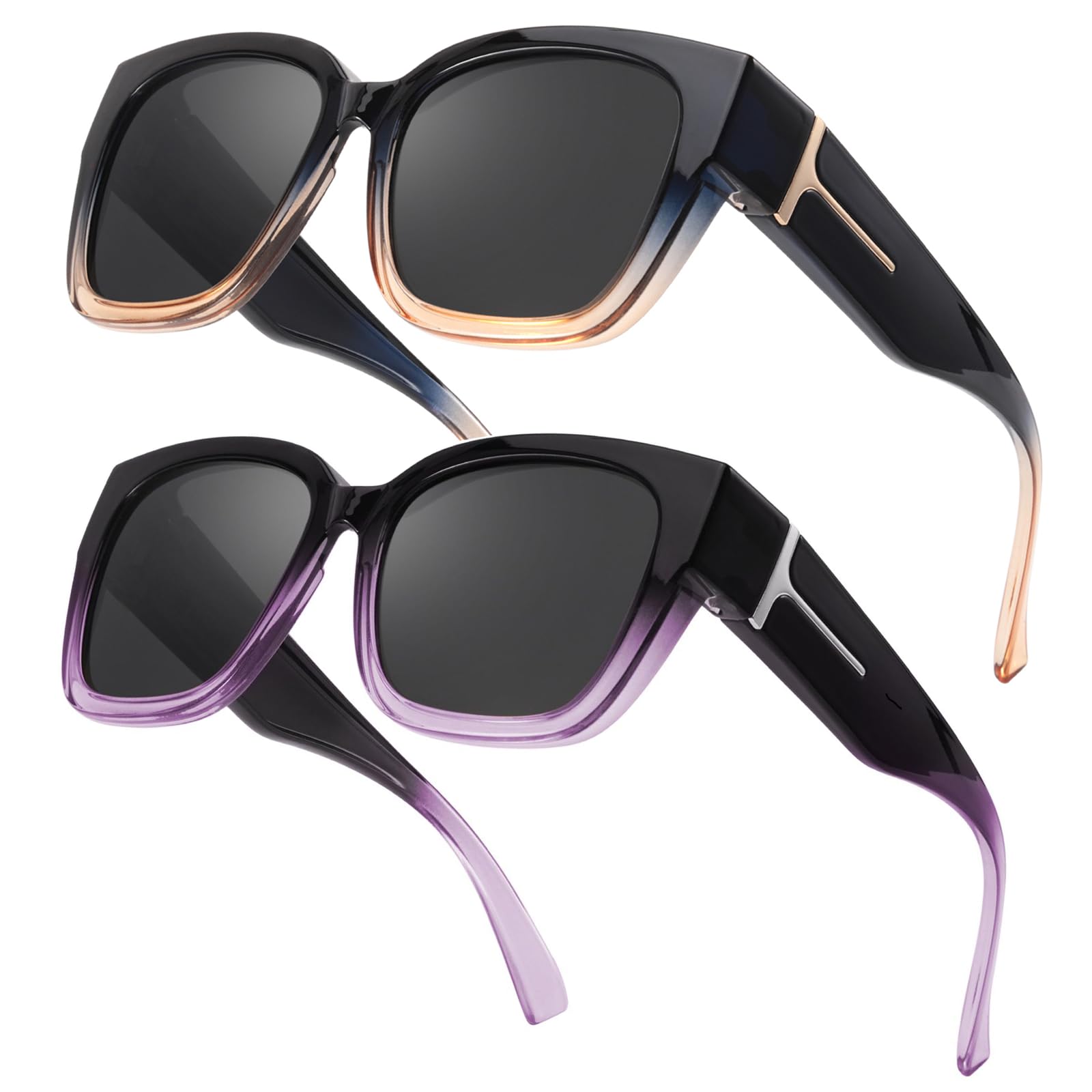 Myiaur 2 Pack Over Glasses Sunglasses for Women Polarised Oversized Frame Sun Glasses with UV400 Protection, Driving & Outdoor — view 10