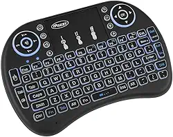 Mini Teclado Sem Fio Iluminado com Touchpad – Controle Total para Smart TV, PC, Console e Mais