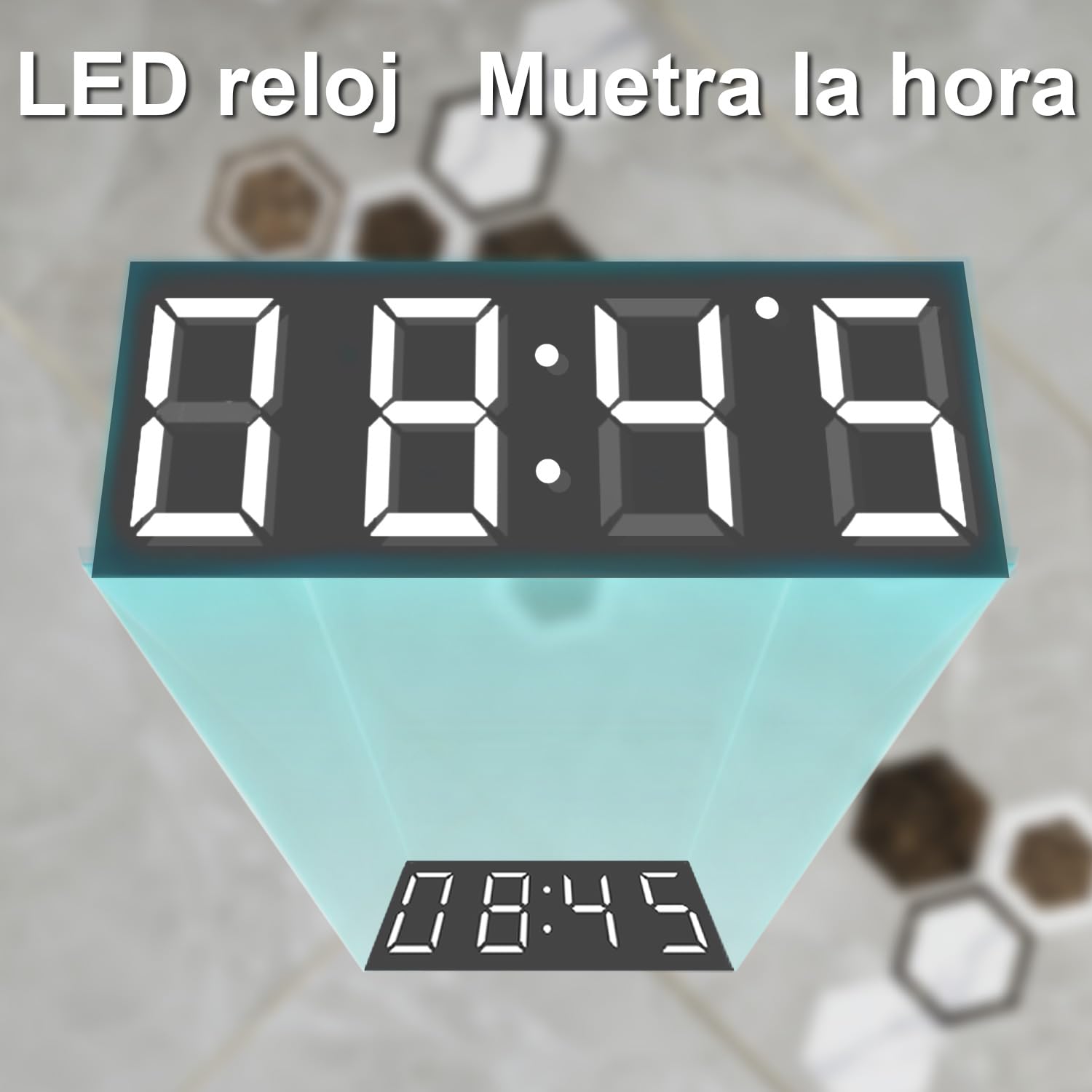 AICA Espejo de baño, Espejo con led luz, con función antivaho, Bluetooth,Reloj led,Lupa 3X, led luz con 3 Colores （3000k/4500k/6000k,Brillo Ajustable.