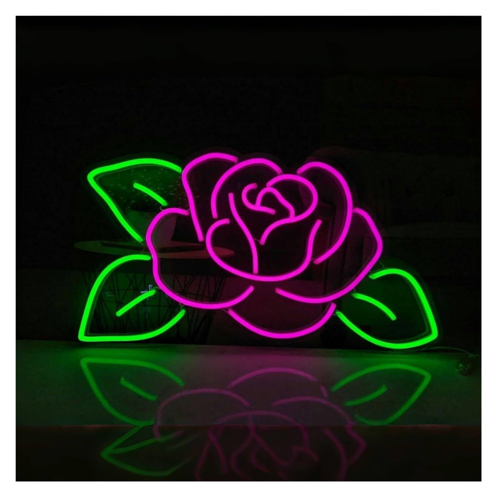 RONGCH Hanging Art Signs Rose Neon Sign,Suitable for Bedroom Home Party Wall Decor with Dimmable 40cm