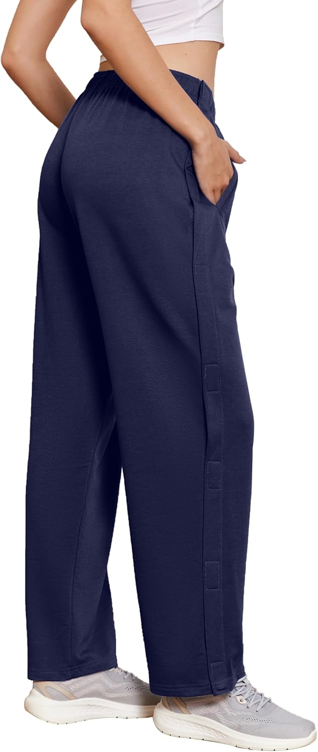 Deyeek Tear Away Pants for Women Side Full Open Sweatpants Loose Fit Casual Post Surgery Adaptive Clothing with Pockets - Image 2