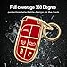 RBOKO for Jeep Key Fob Cover Keychain Soft Full Protection Key Case Shell, Car Accessories for Man,Girls, Women, Compatible with Jeep Smart Key 3 4 5 Buttons Protector(Red)