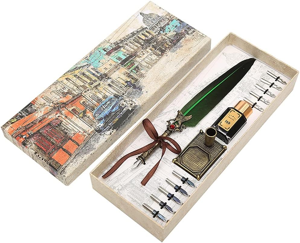 Retro British Stationery Dip Fountain Pen Set Christmas Halloween Special Calligraphy(D)