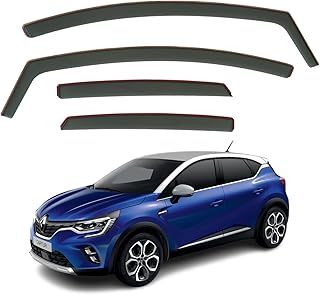 AirFlux: Pack of 4 Wind Deflectors Compatible with Renault Captur MK2 2020-2025, Stylish, Exclusive, Dark Smoke, Self-Adhesive