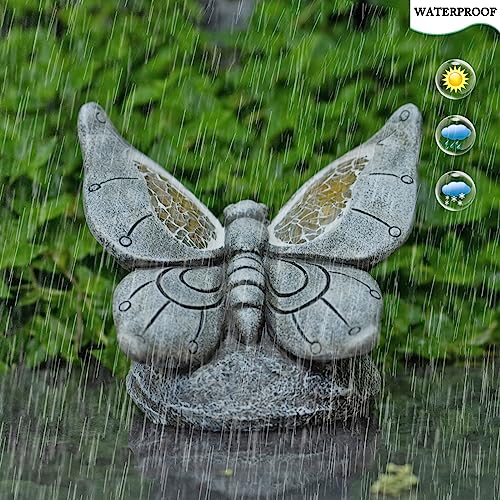 Garden-Statue-ButterflySolar-Butterfly-Decor-for-OutdoorResin-Butterfly-Figurine-with-Solar-Light-for-PatioBalconyYardLawn-OrnamentPerfect-Garden-Gift