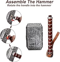 Vista 4 de Martillo de Halloween, armas de cosplay, hacha de espuma de batalla de poliuretano, ideal para regalo de cumpleaños LARP