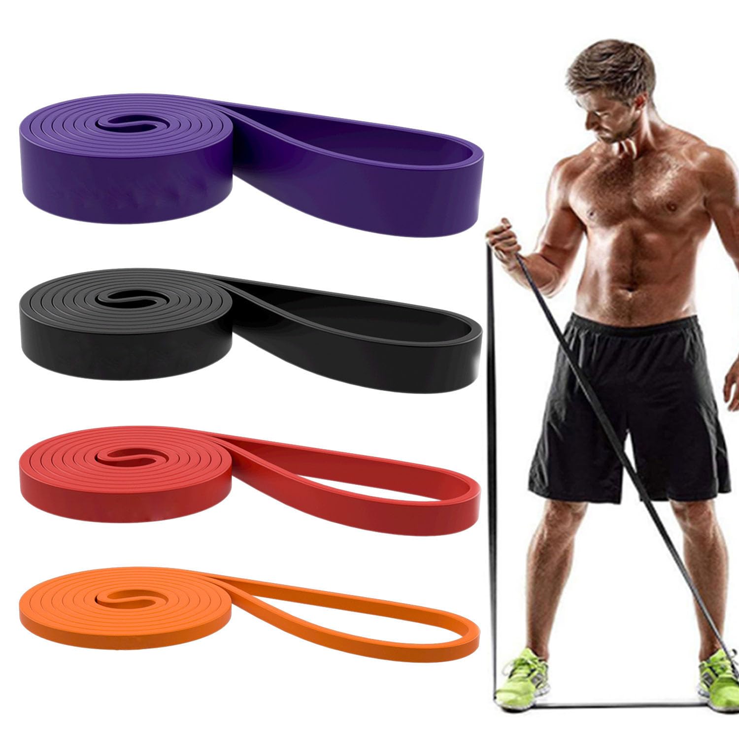 Resistance Bands, Pull Up Assist Bands - Workout Bands, Eexercise Bands, Long Resistance Bands Set for Working Out, Fitness, Training, Physical Therapy for Men Women Maroon