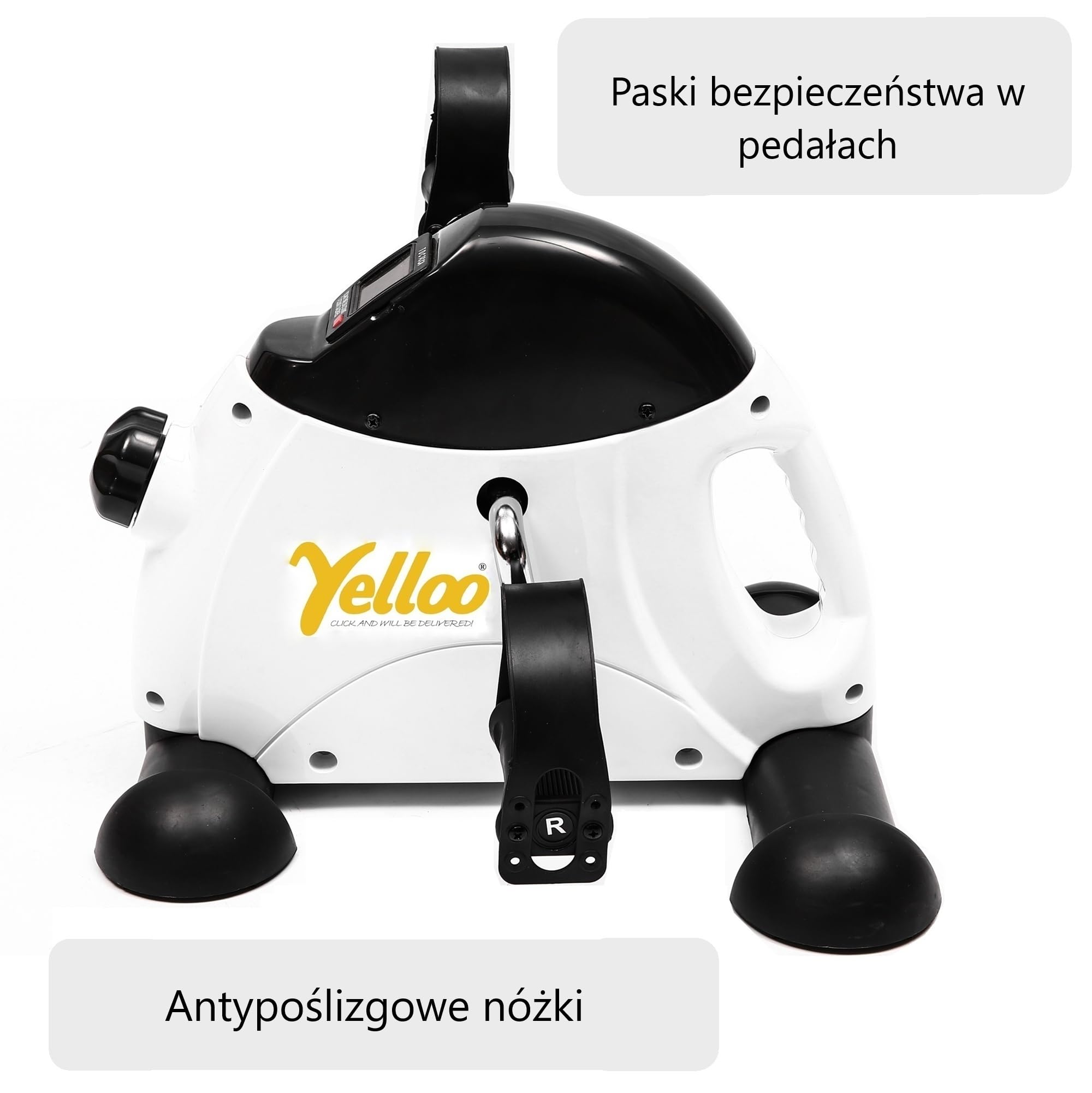 Rower treningowy nogi i ramiona do siedzenia rehabilitacyjnego treningu fitness i seniorów antypoślizgowe z monitorem i uchwytem MB211
