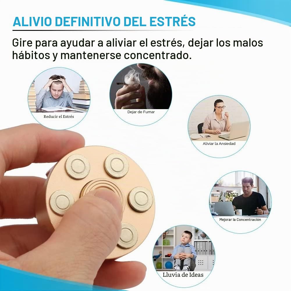 Fidget Spinner, Juguetes sensoriales de Mesa de Metal de Punta de Dedo, Regalos de cumpleaños para Adultos y niños, rotadores de Dedos, Juguetes para aliviar el estrés y la ansiedad